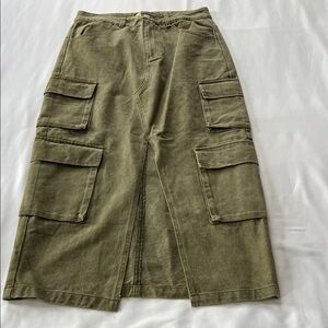 NWT Pretty Garbage Army Green Denim Cargo Skirt